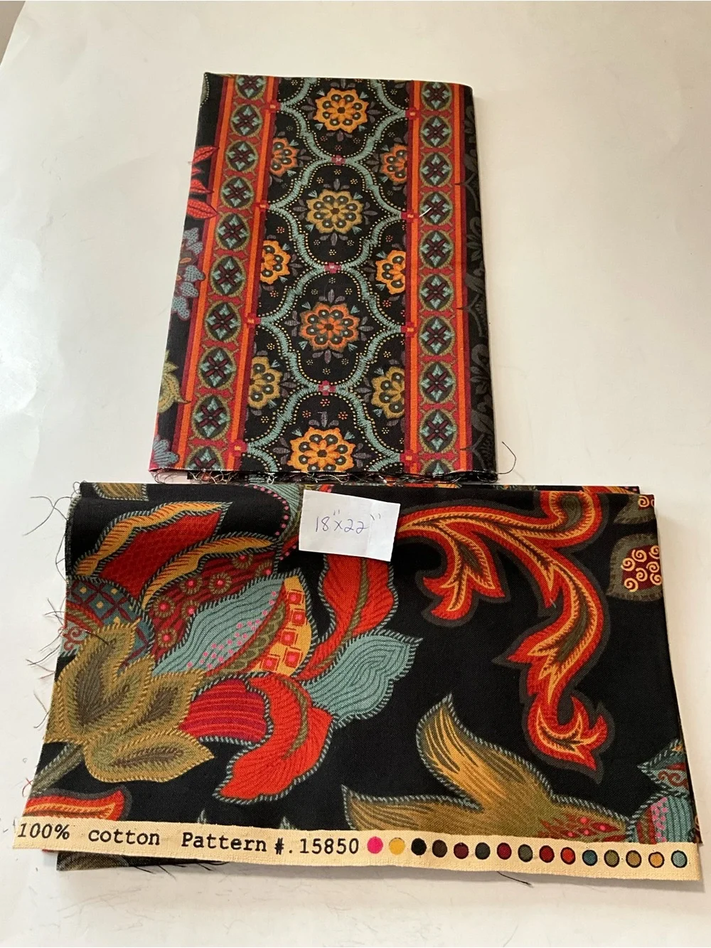 Quilting Sewing Material Lot Moda Fabrics #55015 Blues Red Brown Paisley - Picture 3 of 8